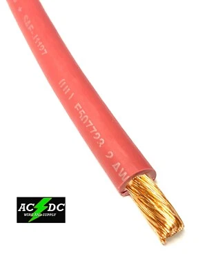 2 AWG SGX RED  AUTOMOTIVE WIRE - HIGH TEMP 25 FT - Image 1 of 2