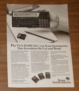 Calculadora publicidad rara TEXAS INSTRUMENTS TI-74 BASICALC 1987 - Imagen 1 de 1