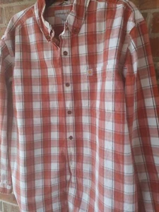 Mens Red Plaid Carhartt Shirt. Size XL. Relaxed Fit. - Picture 1 of 9