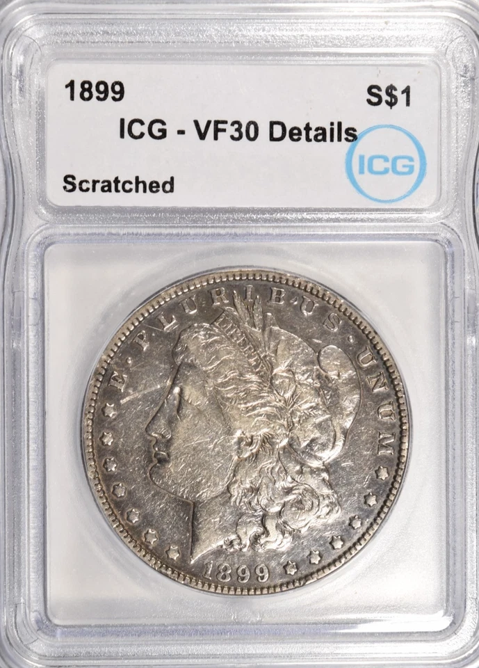 1899 MORGAN DOLLAR ~ FRESH SLAB ICG VF DETAILS! - Image 1 of 2