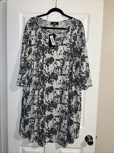 L&B Lucky & Blessed 3/4 Sleeve Caged Top Dress Size 3X/3XL Black & White NWT - Picture 1 of 5