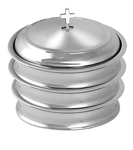 Set 3 Ware Comunione Vino Santo Chiesa | Acciaio Inox - Finitura Specchio Lucido - Foto 1 di 6