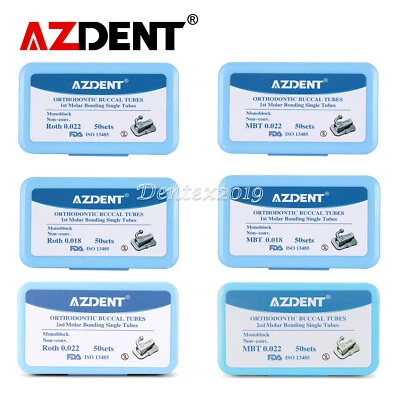 50Sets AZDENT Dental Orthodontic Buccal Tube 1st 2nd Molar Tube Roth MBT 022/018