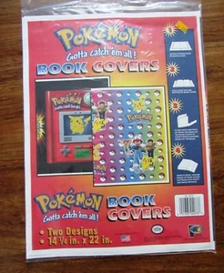 NEW Vintage 1998 NINTENDO POKEMON 2 BOOK COVERS Pokedex Pokeball Pikachu Anime - Picture 1 of 3