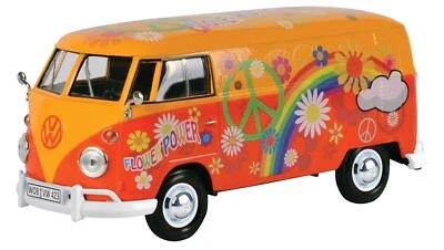 Volkswagen Type 2 (T1) Delivery Van Flower Power 1/24 Diecast Car Model Motorma - Image 1 of 2