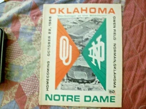 1966 NOTRE DAME OKLAHOMA PROGRAM College Football FIGHTING IRISH NAT CHAMPIONS! - Picture 1 of 12