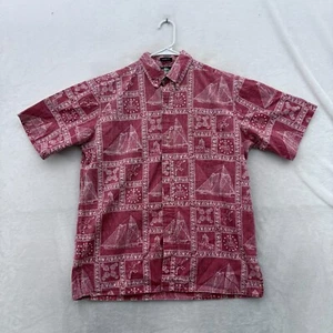 Reyn Spooner Shirt Men M Red Classic Fit Hawaiian Revese Print Button Down - Picture 1 of 8