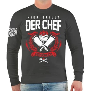 Sweatshirt Hier grillt der CHEF persönlich grillen braten geschenk spaß Lustig  - Bild 1 von 4