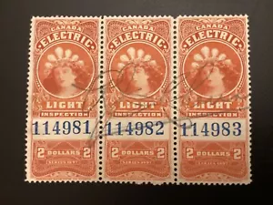 ICOLLECTZONE Canada Revenue FE14 strip of three VF used - Picture 1 of 1