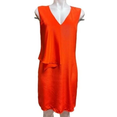 Women  TIBI red- orange shift dress - 100% silk -sz 4 $450 - Image 1 of 4