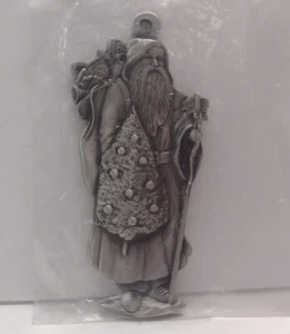 NEW Creative Casting & Engraving Pewter Christmas Ornament, Victorian Santa - Picture 1 of 3