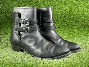 🔥Ralph Lauren Collection PURPLE LABEL | Black Leather Ankle Boots | Sz 40 B - Picture 1 of 16