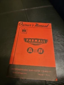 Farmall A&AV 1947 Owners Manual  - Picture 1 of 7