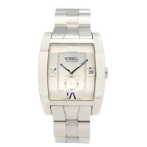 Ebel Tarawa Stainless Steel Tonneau Silver Roman Dial Mens Watch E9127J40 - Picture 1 of 7