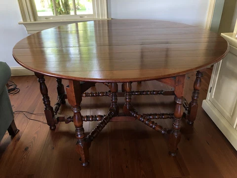 Round Drop Leaf Gate Leg Table Dining Gateleg Wood Cover