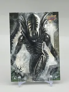 2017 Upper Deck Alien Mick and Matt Glebe Xenomorph Artist Sketch Card 1/1 😳 - Picture 1 of 2