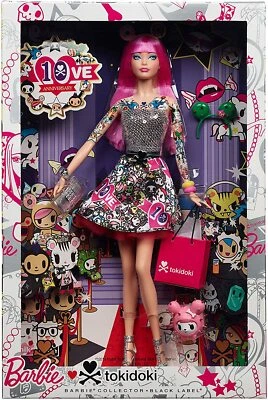 MATTEL 2015 BARBIE TOKIDOKI 10 ANIVERSARIO ETIQUETA NEGRA PELO ROSA NUEVO EE. UU. Foto 1 de 4