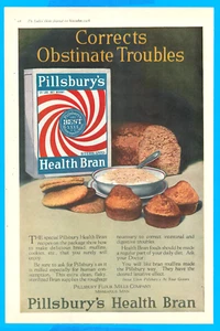 1918 Pillsbury Health Bran muffin cereali stampa antica pubblicità cucina cottura cottura - Foto 1 di 5