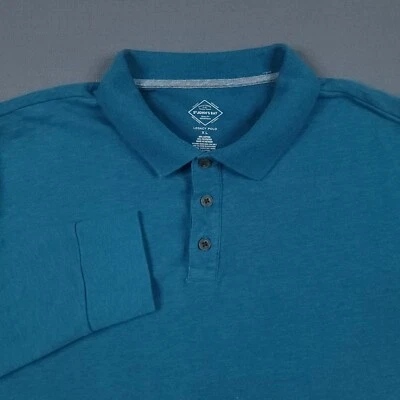 Camisa polo St. John's Bay para hombre XL cuello de 3 botones manga larga azul Foto 1 de 4
