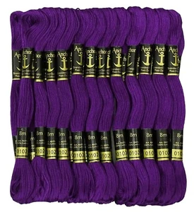 Anchor Cotton Thread Stranded Floss Hand Embroidery Threads Cross Stitch Purple - Picture 1 of 12