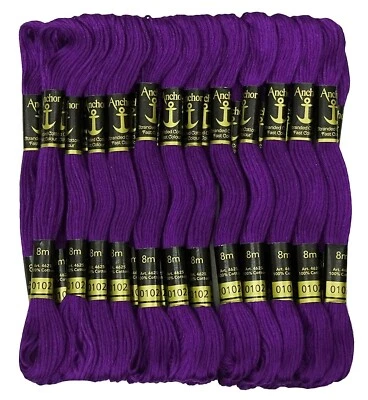 Anchor Cotton Thread Stranded Floss Hand Embroidery Threads Cross Stitch Purple - Image 1 of 4