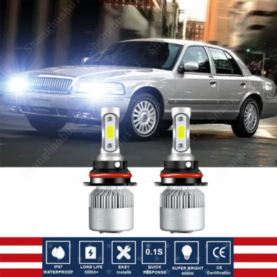 For MERCURY Grand Marquis 1998-2005 3Side LED Headlight 9007 HB5 White Bulbs 6K - Image 1 of 4