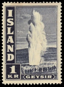 ICELAND 208B - Geyser "1945 Indigo" (pb61375) - Picture 1 of 1