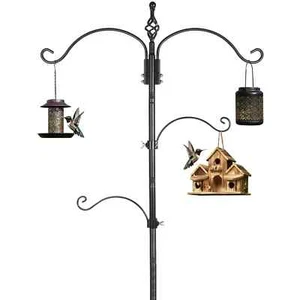 Bird Feeder Pole Wild Bird Feeder Hanging Kit Planter, 83 Inch Bird Feeding S. - Picture 1 of 7