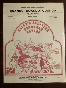 “Quando, Quando, Quando” Featured By Pat Boone Vintage 1962 Sheet Music - Bild 1 von 1