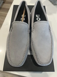 New Authentic Hugo Boss Men Slip On Loafers Driver Summer Beach Shoes Gray  40 7 - Picture 1 of 12
