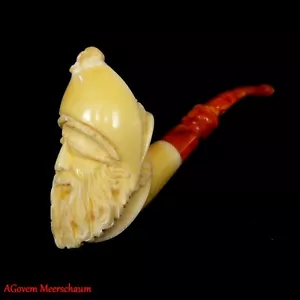 Pipa para fumar espuma de mar pirata vikingo, pipa de tabaco tallada en turco AGM-1083 - Imagen 1 de 12