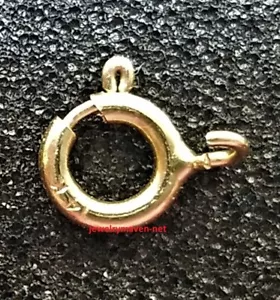 Anillo de resorte de oro amarillo pequeño de 14 k estampado de 4 mm con cierre de anillo de salto abierto EE. UU. - Imagen 1 de 2