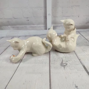 2 - Lenox China Jewel Collection Figurines Playful Cats Kittens & Cat w/ Ball - Picture 1 of 12