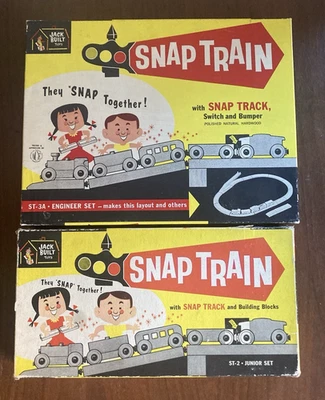 Juego de tren a presión de madera Jack Built vintage (2) juegos combinados cajas originales LEER Foto 1 de 4