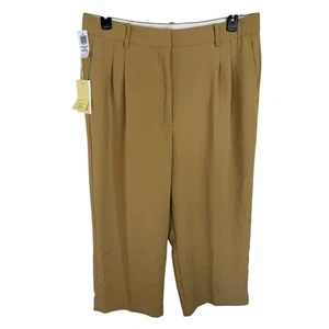 NWT Aritzia Wilfred The Effortless Cropped Wide Leg Pants Sandy Beige Sz 16 - Picture 1 of 13