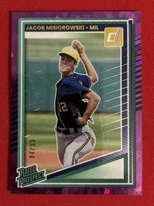 2025 Donruss Jacob Misiorowski Viola Ghiaccio #/99 Prospetto Classificato - Foto 1 di 2