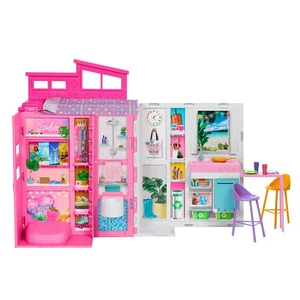 HRJ76 Barbie Eco-Friendly Two-Story Pink House - Picture 1 of 7