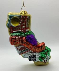 Großer Kurt Adler Merkur Glas CALIFORNIA State Shaped Weihnachtsschmuck - Bild 1 von 7