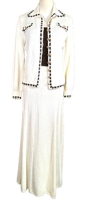 RARE VTG St John Knits MOD 1960's Button Up MCM Sweater Dress & Matching Jacket - Image 1 of 4