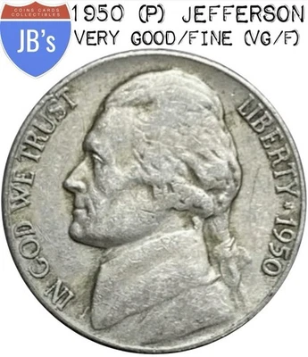 1950 (P) Jefferson Nickel 5c - Very Good/Fine (VG/F) - Image 1 of 4