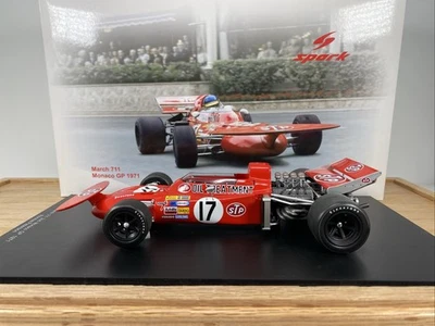 1/18 Spark F1 1971 Tyrrell Ford marzo 711 Ronnie Peterson Mónaco GP 18S113! Foto 1 de 4