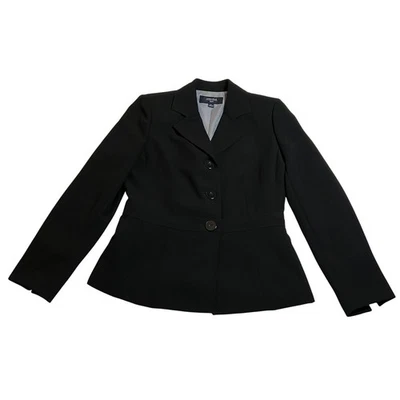 Jones Wear Stretch Black Tapered Suit Jacket Blazer Size 6 Career Professional - Image 1 of 4