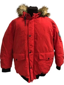 Jack & Jones JJ Sky Bomber Jacket Scarlet Faux Fur 2XL T2070 LW159 - Picture 1 of 8