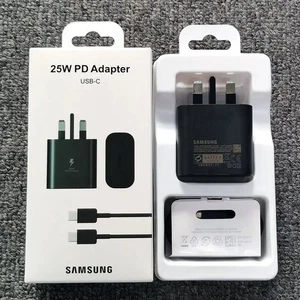 Enchufe y cable adaptador cargador súper rápido genuino de 25 W para Samsung Galaxy S24 S25+ - Imagen 1 de 1