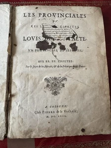 Pascal, Blaise Les Provinciales Édition originale de 1657 - Picture 1 of 24
