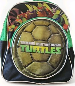 Rucksack 12" + Reißverschlussfach vorne TMNT Ninja Turtles Shell grün  - Bild 1 von 3