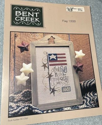 Vintage US Marine Corps F18 Hornet Flag Cross Stitch Pattern Lot Bent Creek - Image 1 of 4