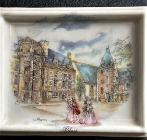 Französisches Souvenir Miniatur Keramik Kunstbilderrahmen Chateau de Blois Bild - Bild 1 von 6