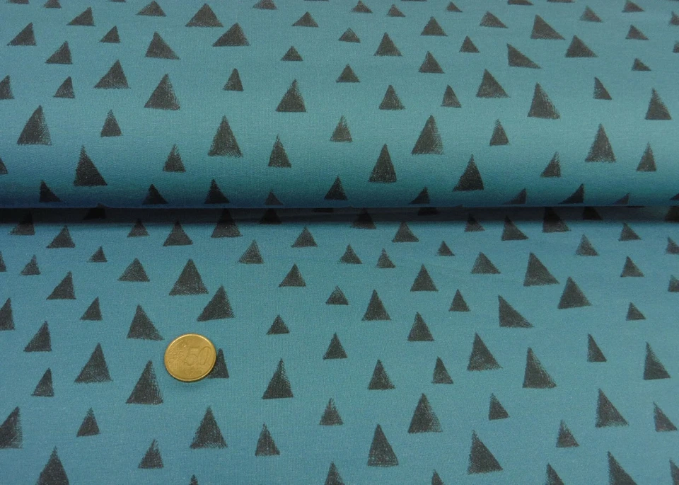 Beary Sweat Sweatstoff angeraut Hilco petrol anthrazit Meterware 25 cm - Bild 1 von 1