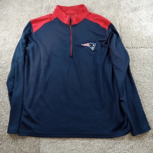 New England Patriots Shirt Mens XL Blue 1/4 Zip NFL Performance Pullover Antigua - Picture 1 of 7